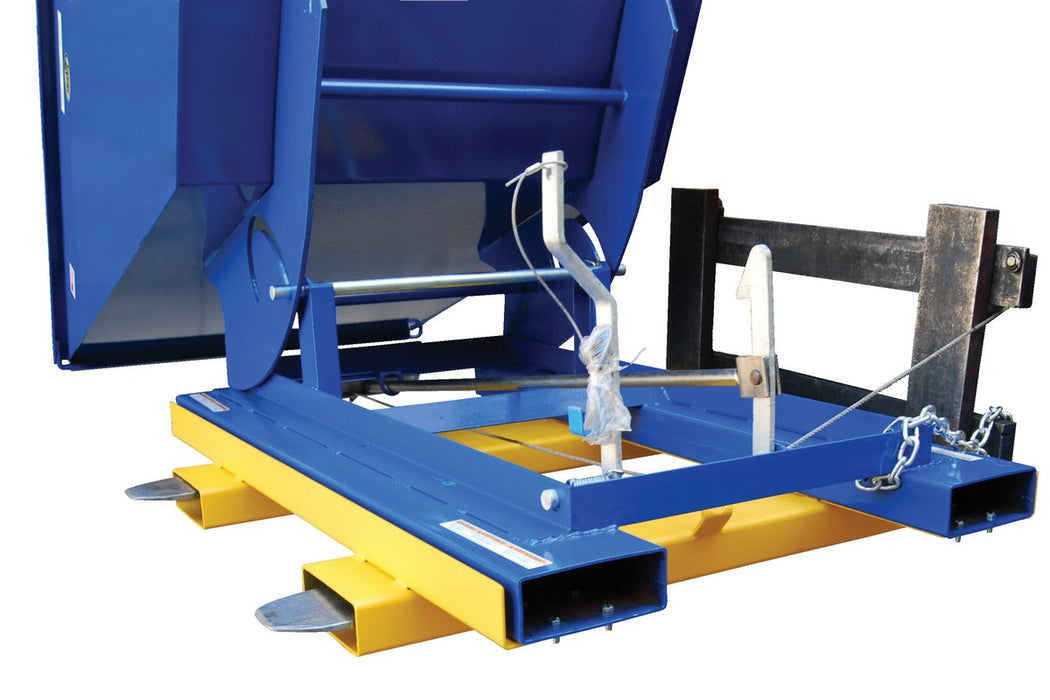 Vestil D-TILT steel sideways tilt fork attachment for d style hoppers - view 3