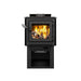 Drolet Deco Nano N DB03216 wood stove front view with cast iron door and ceramic glass