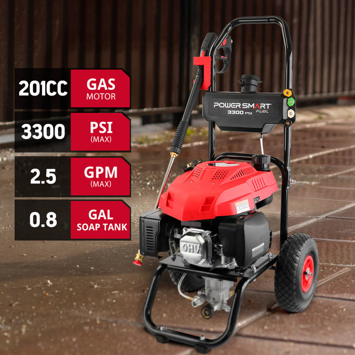 PowerSmart 3300PSI 2.5GPM 201cc Gas Pressure Washer DB1050