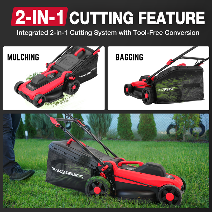 PowerSmart 14" 15Amp Electric Corderd Push Lawn Mower DB8015