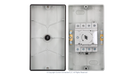 High quality photo of the DC Disconnect Rooftop Isolator Switch 4 Pole - 2 String Internal View. Photographed by Current Connected.