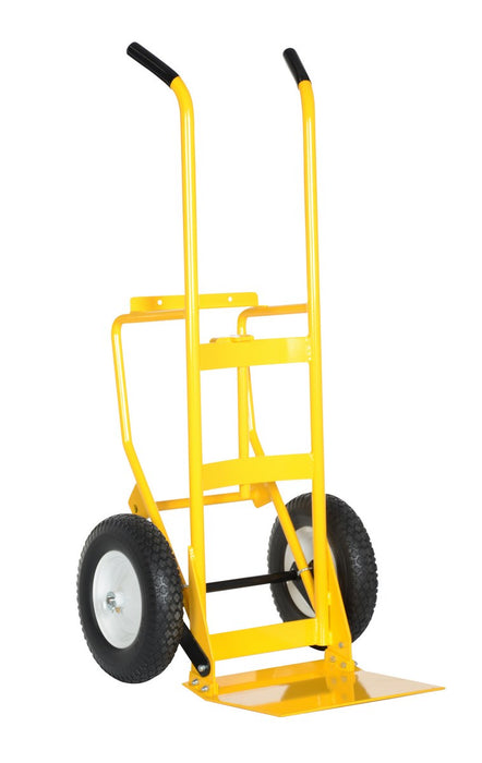 Vestil DCHT-1 Steel Multi Purpose Drum and Hand Truck 28-15/16 in. x 26-3/4 in. x 59-13/16 in. 500 lb. Capacity Yellow