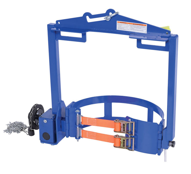 Vestil DCT-2000 Steel Hoist Mounted Drum Carrier/Rotator 55 Gallon 2,000 lb. Capacity Blue