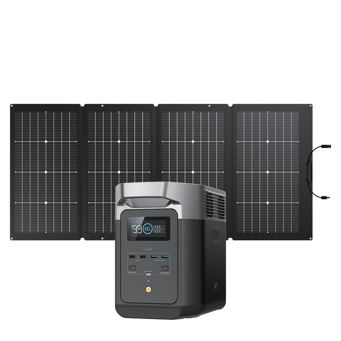 Green Vista Living EcoFlow DELTA 2 + 220W Solar Panel - Detail View