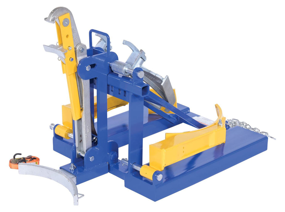 Vestil DFDL-3 Steel Deluxe Combination Fork Mounted Drum Lifter 56-4/16 in. x 29 in. x 30-1/8 in. 1,000 lb. Capacity Blue