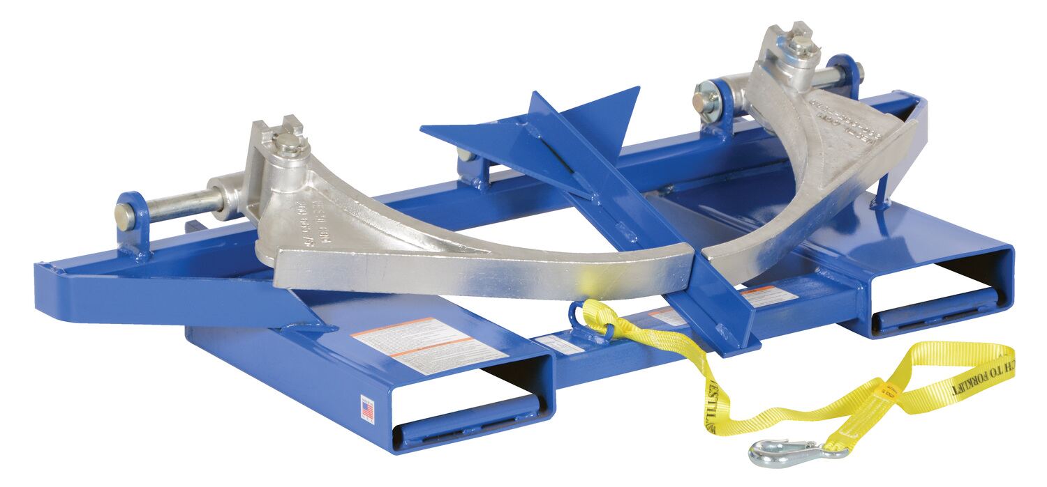 Vestil DGD-A Steel Adjustable Double Drum Gripper 35 in. x 45 in. x 7-1/2 in. 1,500 lb. Capacity Blue