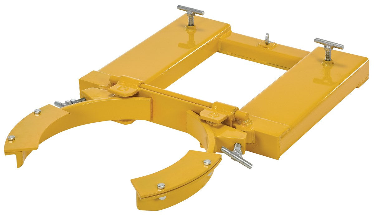 Vestil DGS-A-PSD Steel Adjustable Single Drum Gripper 24 in. x 28 in. x 8 in. 1,500 lb. Capacity Yellow