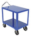 Vestil DH-MR2-2436 Steel 24 in. x 36 in. Platform Ergo Handle Cart with Mold-On-Rubber Casters 2,400 lb. Capacity Blue