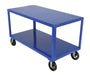 Vestil DH-MR2-3060 Steel 30 in. x 60 in. Platform Ergo Handle Cart with Mold-On-Rubber Casters 2,400 lb. Capacity Blue