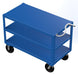 Vestil DH-PH4-2448-3 Steel 24 in. x 48 in. Platform Heavy Duty 3 Shelf Ergo Handle Cart with GFN Casters 4,000 lb. Capacity B