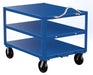 Vestil DH-PH4-3448-3 Steel 34 in. x 48 in. Platform Heavy Duty 3 Shelf Ergo Handle Cart with GFN Casters 4,000 lb. Capacity B