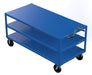 Vestil DH-PH4-3472-3 Steel 34 in. x 72 in. Platform Heavy Duty Ergo Handle Cart with GFN Casters 3 Shelf 4,000 lb. Capacity B