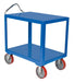 Vestil DH-PU2.4-2436 Steel 24 in. x 36 in. Platform Ergo Handle Cart with Poly Casters 3,600 lb. Capacity Blue