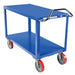 Vestil DH-PU2.4-3060 Steel 30 in. x 60 in. Platform Ergo Handle Cart with Poly Casters 3,600 lb. Capacity Blue
