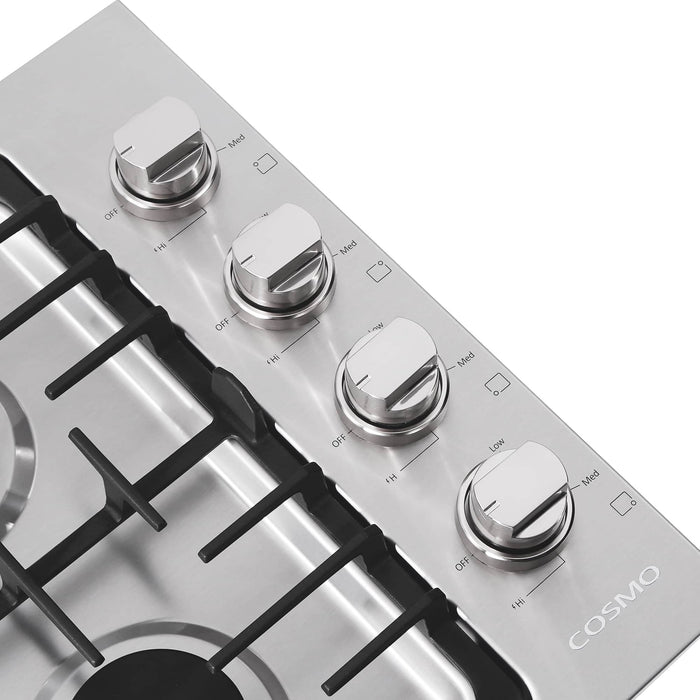 Cosmo 30-Inch Gas Cooktop with 4 Burners in Stainless Steel  (COS-DIC304) Cosmo