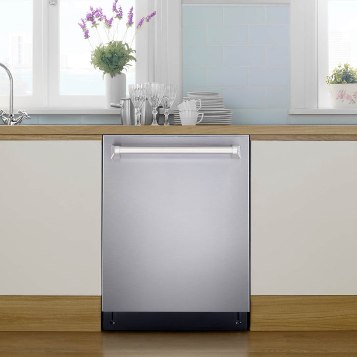 Cosmo 4-Piece Appliance Package - 30-Inch Electric , Dishwasher, Refrigerator with Water Dispenser and Over-the- Microwave in Stainless Steel (COS-4PKG-624) Cosmo