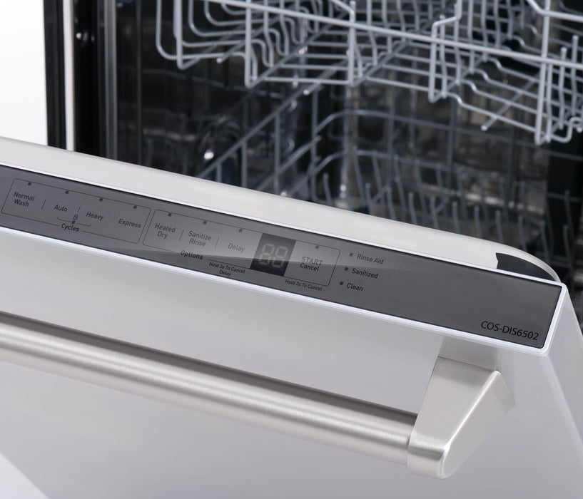 Cosmo 24-Inch Built-In Tall Tub Dishwasher Fingerprint Resistant Stainless Steel (COS-DIS6502) Cosmo