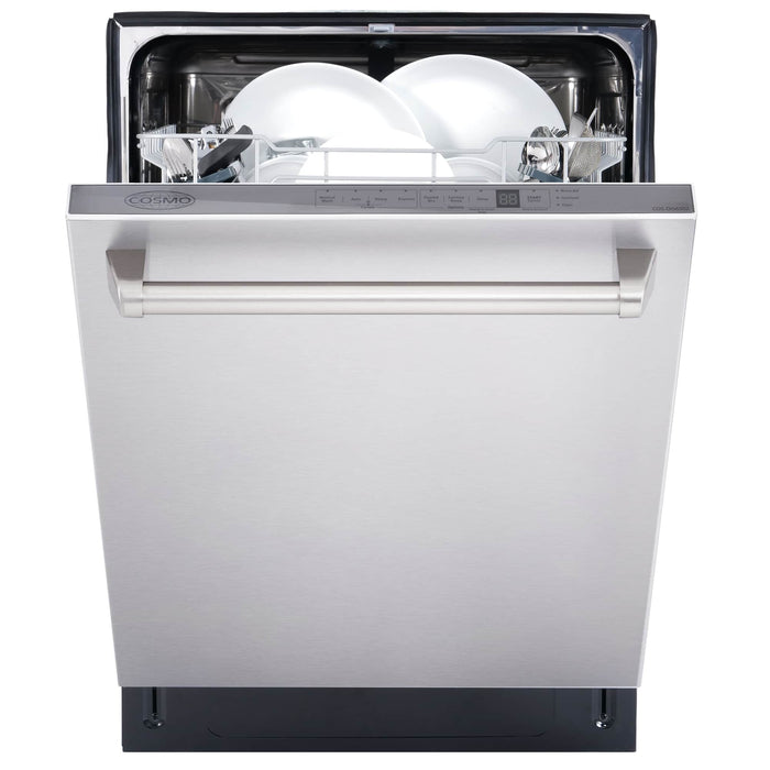 Cosmo 4-Piece Appliance Package - 30-Inch Dual Fuel Range, Dishwasher, Refrigerator and Microwave Drawer in Stainless Steel (COS-4PKG-281) Cosmo