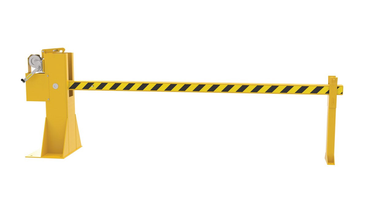 Vestil DJG-100MW Steel Dock Barricade Manual Hand Crank 8 ft. Yellow