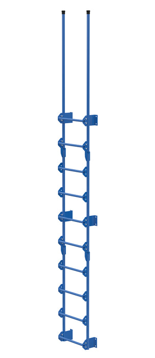 Vestil DKL-10-BL Steel Walk Through Dock Ladder 10 Step 300 lb. Capacity Blue