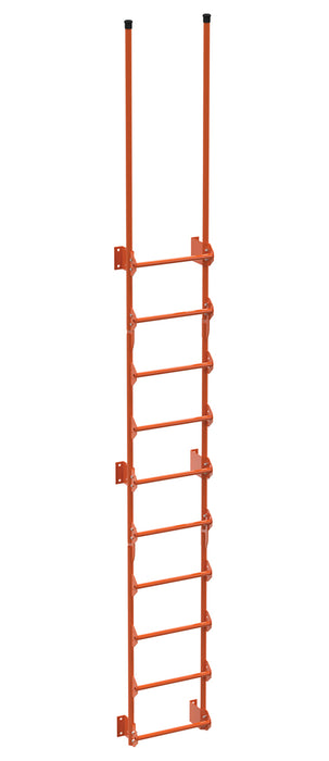 Vestil DKL-10-OR Steel Walk Through Dock Ladder 10 Step 300 lb. Capacity Orange