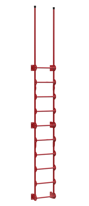 Vestil DKL-10-RD Steel Walk Through Dock Ladder 10 Step 300 lb. Capacity Red