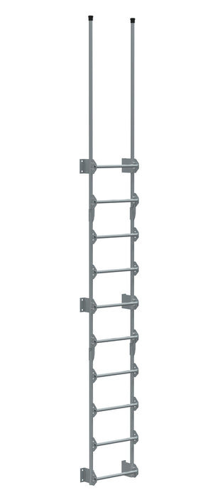 Vestil DKL-10-SL Steel Walk Through Dock Ladder 10 Step 300 lb. Capacity Silver