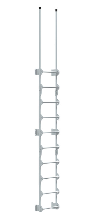 Vestil DKL-10-WT Steel Walk Through Dock Ladder 10 Step 300 lb. Capacity White