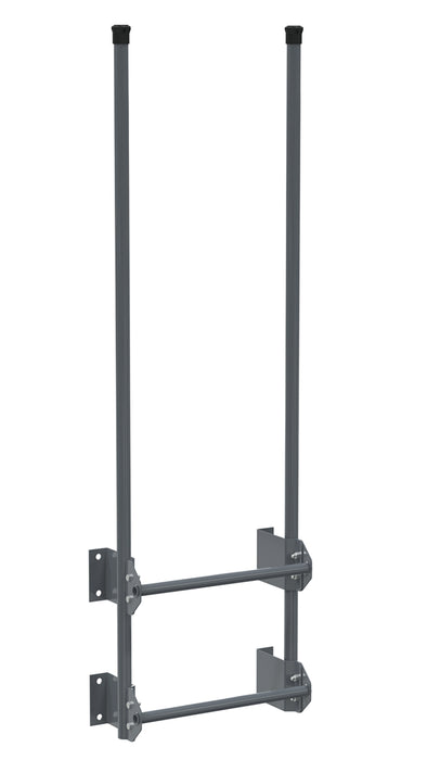 Vestil DKL-2-GYSG Steel Walk Through Dock Ladder 2 Step 300 lb. Capacity Gray Semi Gloss