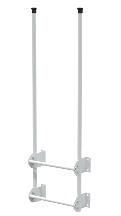 Vestil DKL-2-WT Steel Walk Through Dock Ladder 2 Step 300 lb. Capacity White