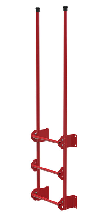 Vestil DKL-3-RD Steel Walk Through Dock Ladder 3 Step 300 lb. Capacity Red