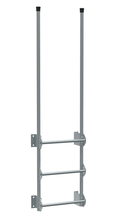 Vestil DKL-3-SL Steel Walk Through Dock Ladder 3 Step 300 lb. Capacity Silver