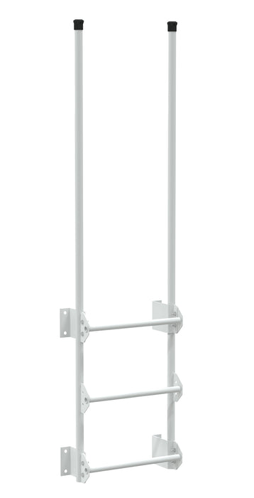 Vestil DKL-3-WT Steel Walk Through Dock Ladder 3 Step 300 lb. Capacity White
