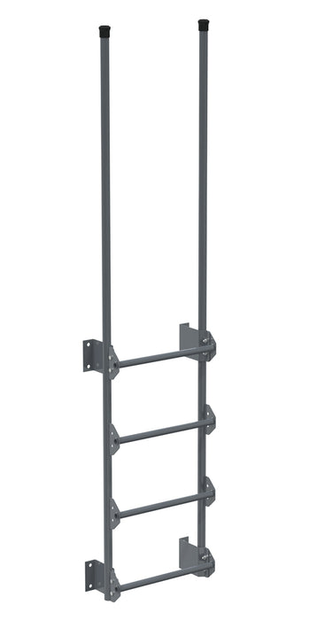 Vestil DKL-4-GYSG Steel Walk Through Dock Ladder 4 Step 300 lb. Capacity Gray Semi Gloss