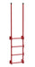 Vestil DKL-4-RD Steel Walk Through Dock Ladder 4 Step 300 lb. Capacity Red