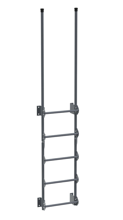 Vestil DKL-5-GYSG Steel Walk Through Dock Ladder 5 Step 300 lb. Capacity Gray Semi Gloss