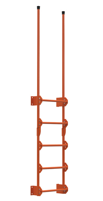 Vestil DKL-5-OR Steel Walk Through Dock Ladder 5 Step 300 lb. Capacity Orange