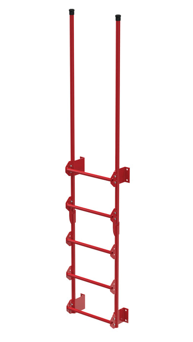 Vestil DKL-5-RD Steel Walk Through Dock Ladder 5 Step 300 lb. Capacity Red