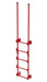 Vestil DKL-5-RD Steel Walk Through Dock Ladder 5 Step 300 lb. Capacity Red