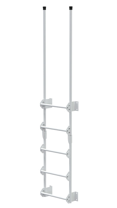 Vestil DKL-5-WT Steel Walk Through Dock Ladder 5 Step 300 lb. Capacity White