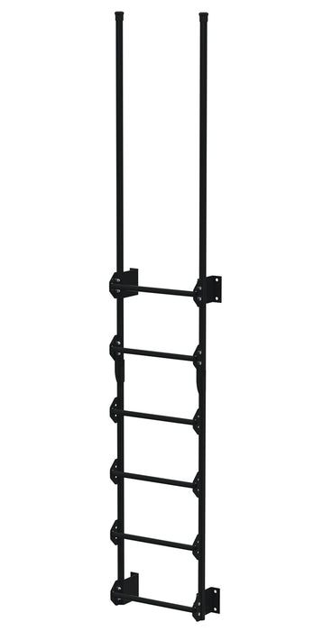 Vestil DKL-6-BK Steel Walk Through Dock Ladder 6 Step 300 lb. Capacity Black