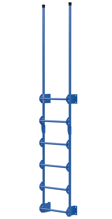 Vestil DKL-6-BL Steel Walk Through Dock Ladder 6 Step 300 lb. Capacity Blue