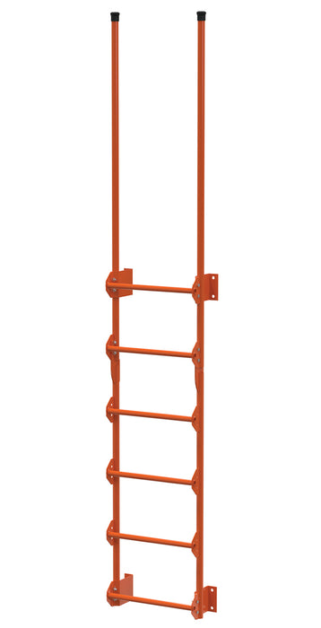 Vestil DKL-6-OR Steel Walk Through Dock Ladder 6 Step 300 lb. Capacity Orange