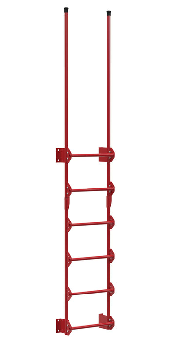 Vestil DKL-6-RD Steel Walk Through Dock Ladder 6 Step 300 lb. Capacity Red