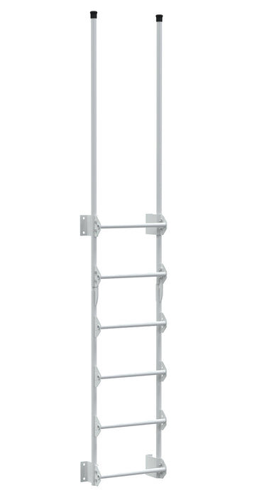 Vestil DKL-6-WT Steel Walk Through Dock Ladder 6 Step 300 lb. Capacity White