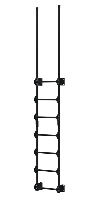 Vestil DKL-7-BK Steel Walk Through Dock Ladder 7 Step 300 lb. Capacity Black
