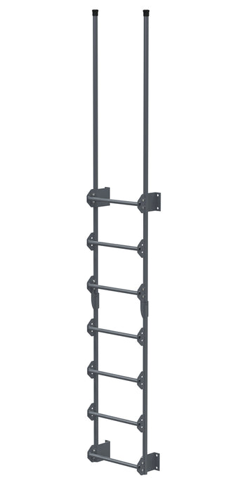 Vestil DKL-7-GYSG Steel Walk Through Dock Ladder 7 Step 300 lb. Capacity Gray Semi Gloss