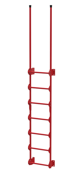 Vestil DKL-7-RD Steel Walk Through Dock Ladder 7 Step 300 lb. Capacity Red