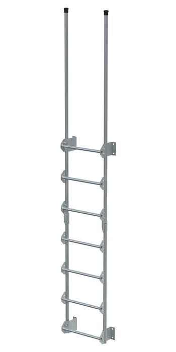 Vestil DKL-7-SL Steel Walk Through Dock Ladder 7 Step 300 lb. Capacity Silver