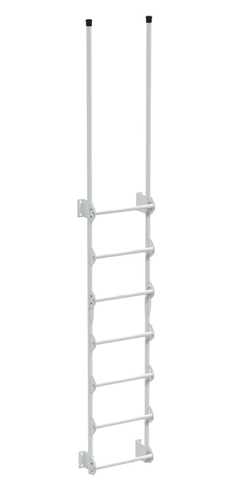 Vestil DKL-7-WT Steel Walk Through Dock Ladder 7 Step 300 lb. Capacity White